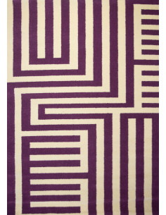 crevillente-venta-de-alfombras-online-precios-económicos-envio-gratis-geométrica-tattoo-lila-crema-Pura lana virgen natural